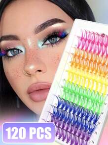 Juego de extensiones de pestañas DIY con 1216 piezas/440 piezas/392 piezas/384 piezas/120 piezas/72 piezas de mechones de pestañas individuales en forma de D de colores variados, de 9-18 mm de ancho, de aspecto natural, denso, resistente al agua y súper ligero. Para uso en casa o en movimiento para la vida diaria, fiestas, viajes, festivales de música y el Día de la Madre.