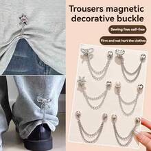 2pcs Chain Magnetic Snap Clips, Cute & Stylish For Adjustable Ankle/Cuff Length On Pants To Avoid Dragging - Multicolor - View 1