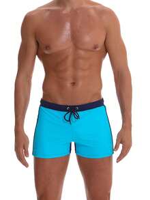 Men's Fashionable Lace-Up Swim Trunks - Sky Blue - View 1