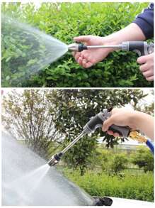 1/5 piezas Pistola de agua para lavado de autos, chorro de agua de alta presión multifunción, adaptador de conector rápido para grifo, manguera dedicada de 5-10m, ajuste de pulverización variable, múltiples combinaciones de accesorios disponibles, experiencia de compra conveniente en un solo lugar