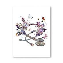 1pc Physician Gift Medical Device Watercolor Art Painting Canvas Print Caduceus Stethoscope Microscope Poster Clinic Wall Art Decor Optional Frame ,Wall Art With Frame - Multicolor - View 58