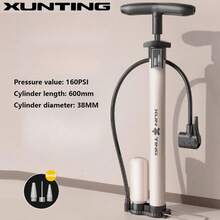 Xunting Mountain Bike Road Bike Pump MAX 160PSI Riding Portable Bicycle Pump Basketball Toy Inflatable Tube Riding