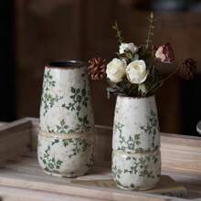 Amerykański styl wiejski ceramiczny wazon, lekka luksusowa dekoracja retro, odżywcza kompozycja kwiatowa do salonu, kwiat lotosu, satysfakcjonujący prezent
