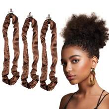 3 bandeaux réglables de couleur unie à haute élasticité. Liens pour cheveux, bandes pour cheveux DIY ne nuisant pas aux cheveux. Simulation de corde à cheveux en soie, bandes  pour usage quotidien, de loisir et de sport. Convient pour tenir la queue de cheval.
