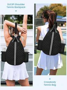 Bolsa diagonal leve multifuncional para raquetes de tênis masculinas e femininas, bolsa esportiva para tênis e badminton Pick Ball