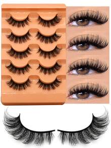 5 Pairs Fluffy Eyelashes 8D Volume False Lashes Russian Strip Lashes Extensions Thick Soft Curly Fake Lashes Makeup - Fluffy Lashes - View 2