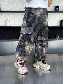 Boys' Lightweight Loose Fit Ice Silk Drawstring Pants, Summer - Multicolor - View 7