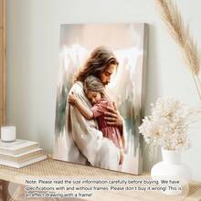 1 幅耶稣和年轻人水彩画 - 带有圣经经文的励志基督教墙饰，非常适合客厅、卧室或走廊 - 宗教 - 彩色 - 查看 3