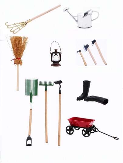 1:12 Dollhouse 11 Mini Simulation Garden Tools, Decorative Set Accessories, Miniature Scenes, Farm Scene Accessories, Miniature Toys