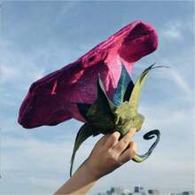 1顶毛毡派对帽，复古莲花造型，牵牛花设计，新年派对帽，毛毡材质