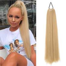 Braid DIY Ponytail Extensions Synthetic With Hair Tie Wrap Around Hair Braid Extensions Tail Rubber Band Hair Ring 28 Inch Ombre