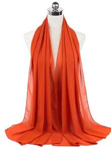 1 pieza Pañuelo de cabeza de gasa de unicolor elegante con perlas, hiyab musulmán versátil, adecuado para abayas de todas las estaciones, se puede usar como chal protector solar para vacaciones y atuendo modesto simple diario (Este producto es de 70*180cm talla única, debido a las diferencias de iluminación y pantalla, puede haber algunas diferencias de color, no se aceptan devoluciones por problemas de color o talla) - Gasa perlada - Ver 29
