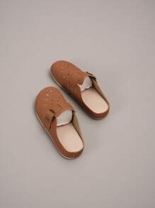 2025 Summer Women's New Open Toe Flats Slip-On Vintage Backless Slippers, Breathable Soft Sole Anti-Slip Anti-Odor Indoor Slippers