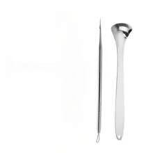 Limpiador de puntos negros de doble cabezal, limpiador de poros, raspador de puntos negros de acero inoxidable, herramienta de belleza para la limpieza facial de los poros