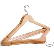 10pcs/5pcs/2pcs Natural Wood Color Vintage Thick Wooden Hangers, Suitable For Weddings, Garment Stores, Hotels, Bedrooms, Bathrooms, Wardrobes, Malls, For Tops, Dresses, Pants, Suits, , For Kids & Decor, All Seasons