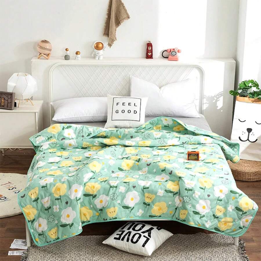 Factory Price Silk Blanket Silky Cooling Thin Quilt Summer Blanket Can Machine-Wash Single/Queen/King Size - Fresh Stories - View 1
