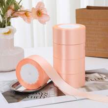 5 卷 4 厘米手工玫瑰缎带，婚礼长椅蝴蝶结装饰，花卉礼品包装饰边，新娘派对装饰，返校情人节