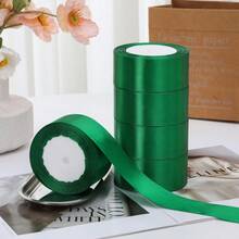 5 卷 4 厘米手工玫瑰缎带，婚礼长椅蝴蝶结装饰，花卉礼品包装饰边，新娘派对装饰，返校情人节