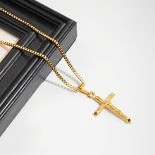 1pc  Stainless Steel Water Proof 18K IP Gold Plated Jesus Pendants Necklaces For Men Gift And Daily Wear