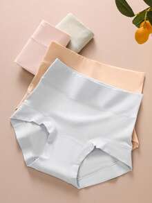5pcs Women's Cotton Briefs,High-Waist Solid Color Healthy Skin-Friendly Comfortable Breathable Cotton Underwear - 高腰多色 - 查看 3