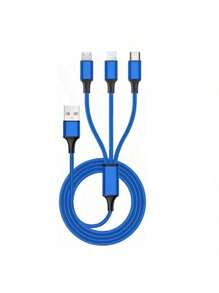 3 In 1 USB Charging Cable Compatible With Iphone/Type-C/Micro USB Charger Cable Compatible With Iphone 14 13 12 Pro Max Xs Max Charger Cable Compatible With IPhone, Android, Camera, MP3 Universal Adapter
