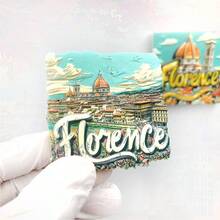 1pc Resin Fridge Magnet With Italy Landmark Designs (Florence, Venice, Tuscany, Missouri, Amalfi Coast, Rome, Sicily), Travel Souvenir Wall Decor Magnetic Sticker, Gift For Kitchen, Bedroom, Storage Cabinet, Italy Trip - Multicolor - View 15