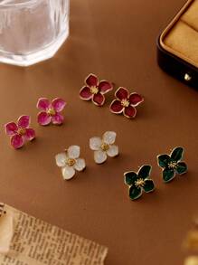 1 Paar europäisch-amerikanisch klassische Blumen elegante Ohrringe, vielseitig und chic koreanischer Stil süße Ohrstecker