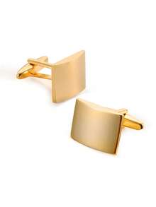 1 Pair Gold Smooth Cube Cufflinks For Men - Yellow Gold - View 2