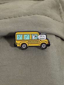 1 件汽车鸭图案休闲锌合金时尚卡通汽车胸针，多功能金属珐琅徽章独特设计有趣的别针，适用于背包、衣服、日常配饰学校