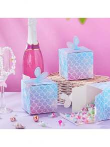 5/10/20 Stücke, Meerjungfrau Schwanz Geschenkbox, Meerjungfrau Themen Party Geburtstags Party Verpackungsbox, Hochzeit Dekoration Zubehör, Geschenkverpackungsbox