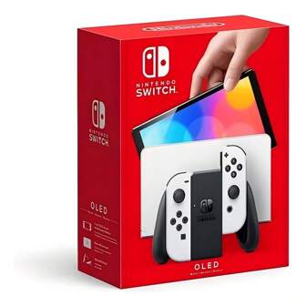 Nintendo Nintendo Switch OLED Model, Hong Kong Version, Handheld Gaming Console, Family Friendly, Party Entertainment, Leisure & Recreation (White)