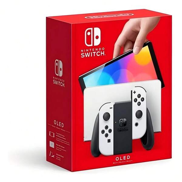 Nintendo Nintendo Switch OLED Modell, Hong Kong Version, tragbare Spielkonsole, familienfreundlich, Party Unterhaltung, Lässig und Erholung (Weiß)