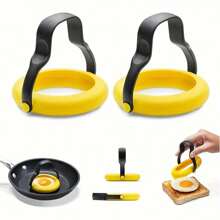 1pc Silicone Egg Ring Mold With Non-Stick Cooking Surface And Insulated Handle, Great For Frying Eggs