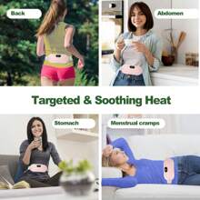 1 Pc Rechargeable Menstrual Heating Pad, Cycle Cordless Heating Pad For Cramps, Hot Massage Stomach Heating Pad With 3-Speed Temperature Adjustment And 4-Speed Massage Modes, Portable Electric Heating Belly Wrap Belt For Women And Girls' Gift
