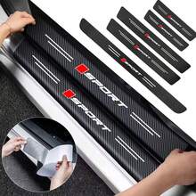 5pcs/Set Car Welcome Pedal Protective Stickers, Car Rear Trunk Sill Plate Anti-Scratch Stickers, Suitable For Mitsubishi And MG Models - Carbon Fiber Color - View 1