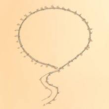 1pc Fashionable Sexy Gold/Silver Chain Faux Pearl Pendant Y-Shaped Necklace/Back Necklace, Body Chain Decor, Suitable For Women Daily Wear, Bikini, Beach, Party, Vacation (Random Quantity)