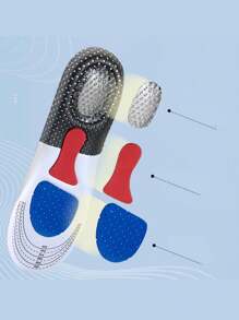 1 Paio di plantari sportivi per uomo/donna, in silicone e lattice, assorbimento degli urti per basket e corsa, anti-odore, assorbono il sudore, adatti a vari tipi di scarpe, ritagliabili