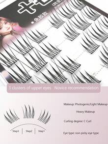 7 fileiras de 42 conjuntos de cílios postiços densos e não adesivos que podem ser facilmente enxertados sem cola. Cílios naturais estilo ACE Girl Group, cílios para maquiagem, embalagem de grande capacidade, embalagem de papel de alta qualidade, cílios postiços não adesivos que podem ser facilmente enxertados em cílios postiços pessoais.