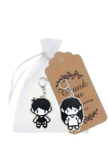 2pcs Pixel Game Anime Keychain Acrylic Cute Kawaii Key Chain Purse Bag Backpack Charm Earbud Case Cover Cosplay Accessory Fans Gift Car Accessories Bag Charm School Cartoon Goth Y2k