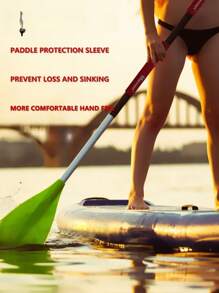 1 Pair Random Color Paddle Board & Kayak Accessories - Paddle Protector Cover, Paddle Shaft Sleeve, Anti-Slip Paddle Grip Glove, Paddle Leash To Prevent Loss And Sinking