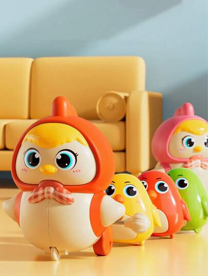 1Set/4pcs Magnetic Chicken Swinging Mainspring Toy Can Move And Run, Small Animal Winding Chain Toy Swings Forward, Magnetic Adsorption Is Very Suitable As A Birthday Gift, Parts Are Random