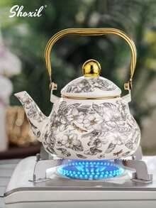 shoxil 1pc Enamel Enamel Teapot Large Teapot High Temperature Tea Set Can Be Used Open Fire Suitable For Induction Cooker
