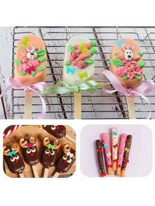 1pc 8 Mini Bows Silicone Fondant Molds Sugar Candy Cake Pop Bow Craft Molds DIY Cake Decorating, Valentine's Day Party, Home Decor, Home Gifts - Pink - View 11