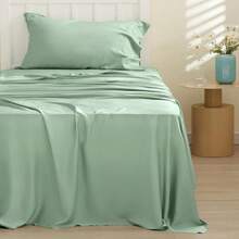 Bedsure Queen Sheet Set, Cooling Sheets For Queen Size Bed Set, Rayon Derived From Bamboo, Breathable & Soft Deep Pocket Up To 16 Inches, Hotel Luxury Silky Bedding, Bedsheet & Pillowcases, Dark Grey - 10 - 鼠尾草綠 - 查看 2
