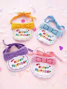 PETSIN 2 件套宠物猫狗生日服装，涤纶制成，卡通可爱配饰，适合生日、派对、节日庆祝 - 彩色 - 查看 8