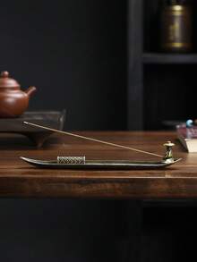 1 bruciatore di incenso vintage in metallo a forma di pescatore, porta incenso arredamento domestico, fornello zen adatto per aromaterapia e meditazione, portaincenso in filo di lega a forma di lenza da pesca, bruciatore di incenso per cerimonia del tè, bruciatore di incenso per uso domestico al chiuso