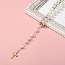 10 件套水钻圣人像 3 孔连接器和十字架吊坠，适用于 DIY Y 型项链和念珠首饰