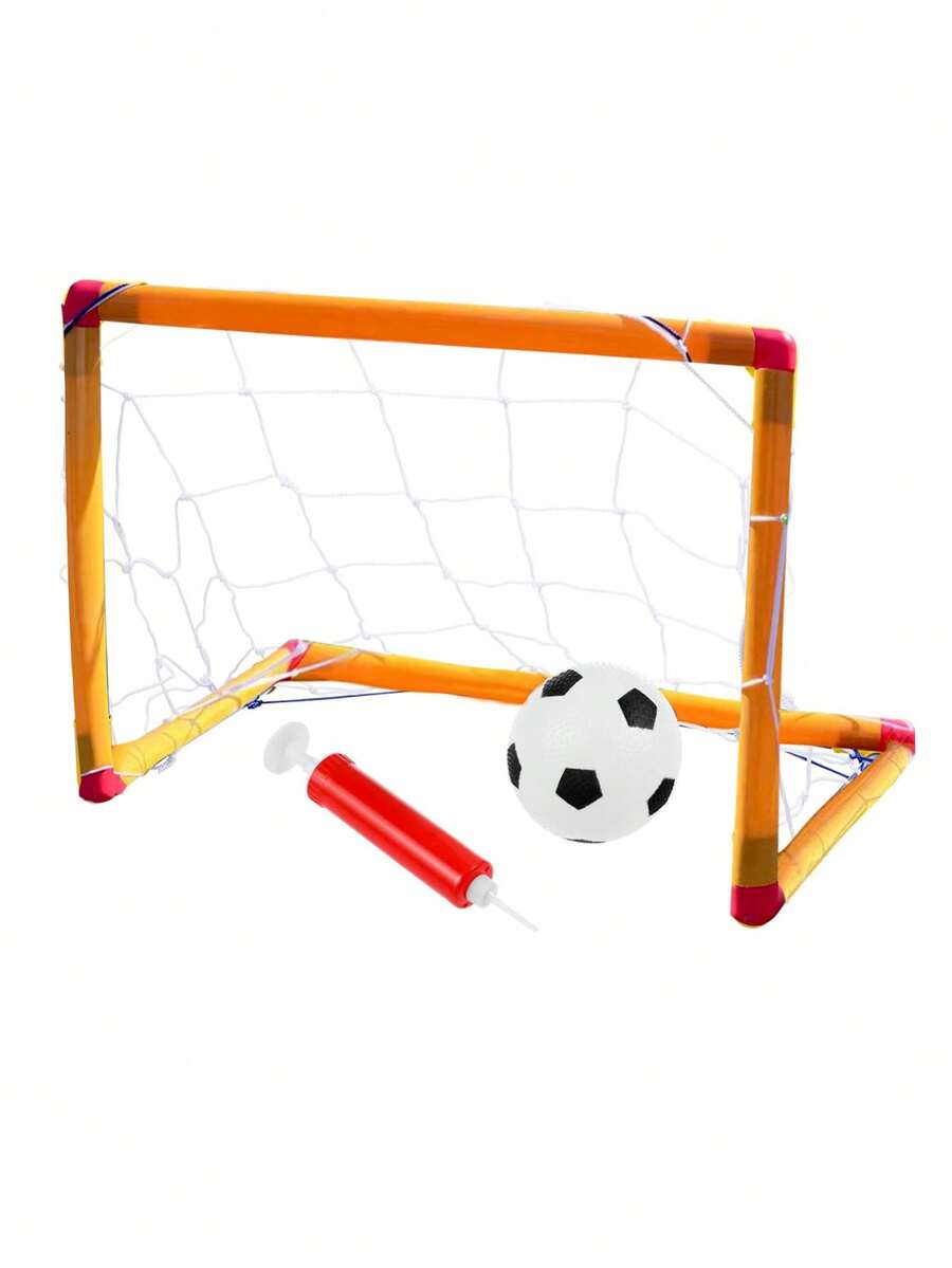 便携式充气可拆卸迷你儿童足球门，坚固的户外足球网设计，适合男孩在后院练习玩耍 - 包括玩具足球 - 彩色 - 查看 1