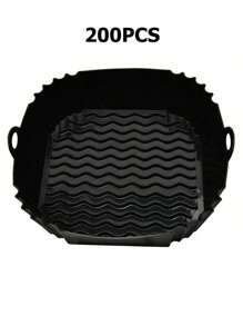 Van vierkante siliconen airfryervoering, geschikt voor 4-7 liter, 8-inch siliconen airfryervoeringpot, voedselveiligheid airfryer ovenaccessoires, vervangers voor bakpapier, herbruikbare airfryer siliconenvoering, keukengadgets en keukenbenodigdheden