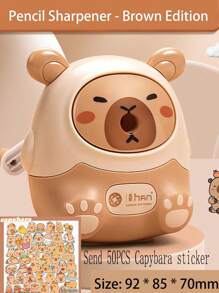 1pc Capybara Shaped Sharpener, Cute & Cartoonish, Multipurpose & Easy To Use Student Pencil Sharpener, Thick Material Durable Anti-Drop Alloy Blade, Suitable For Various Pencil Sizes Back To School